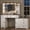 White&5 Drawer, variant on Farmhouse Makeup Vanity Desk with Lighted Hollywood Mirror and Storage for Bedroom,Large Vanity Desk with Charging Station, Dressing Table with Shelves & 3 Drawers & 2 Cabinets, Lights Adjustable
