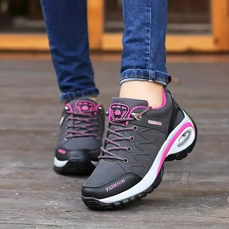 

SHENZHYIQIMR Versatile Colorblock Casual Sneakers with Non-Slip Platform Air Cushion for Outdoor Hiking & Climbing - Stylish and Comfortable Footwear for Adventurous Activities