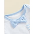 thumbnail image 5 of Coduop Baby Boys Gentleman Outfit Set,Short Sleeve Bow Tie Romperand Shorts 2Pcs Set,Two Piece, 5 of 8