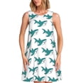 thumbnail image 1 of Balery Cartoon Shark Vestidos de verano para mujer con estampado: vestido holgado sin mangas, vestido playero informal y cómodo para días calurosos., 1 of 7