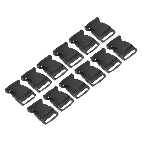Uxcell Plastic Buckles 12 Pack Quick Side Release Clips Black 32mm