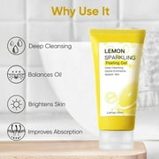 Mooyam Lemon Exfoliating Brightening Gel for Face & Body, Deep Cleansing Moisturizing Scrub, Gentle Exfoliation, Smooth Skin for All Skin Types 3.38 oz