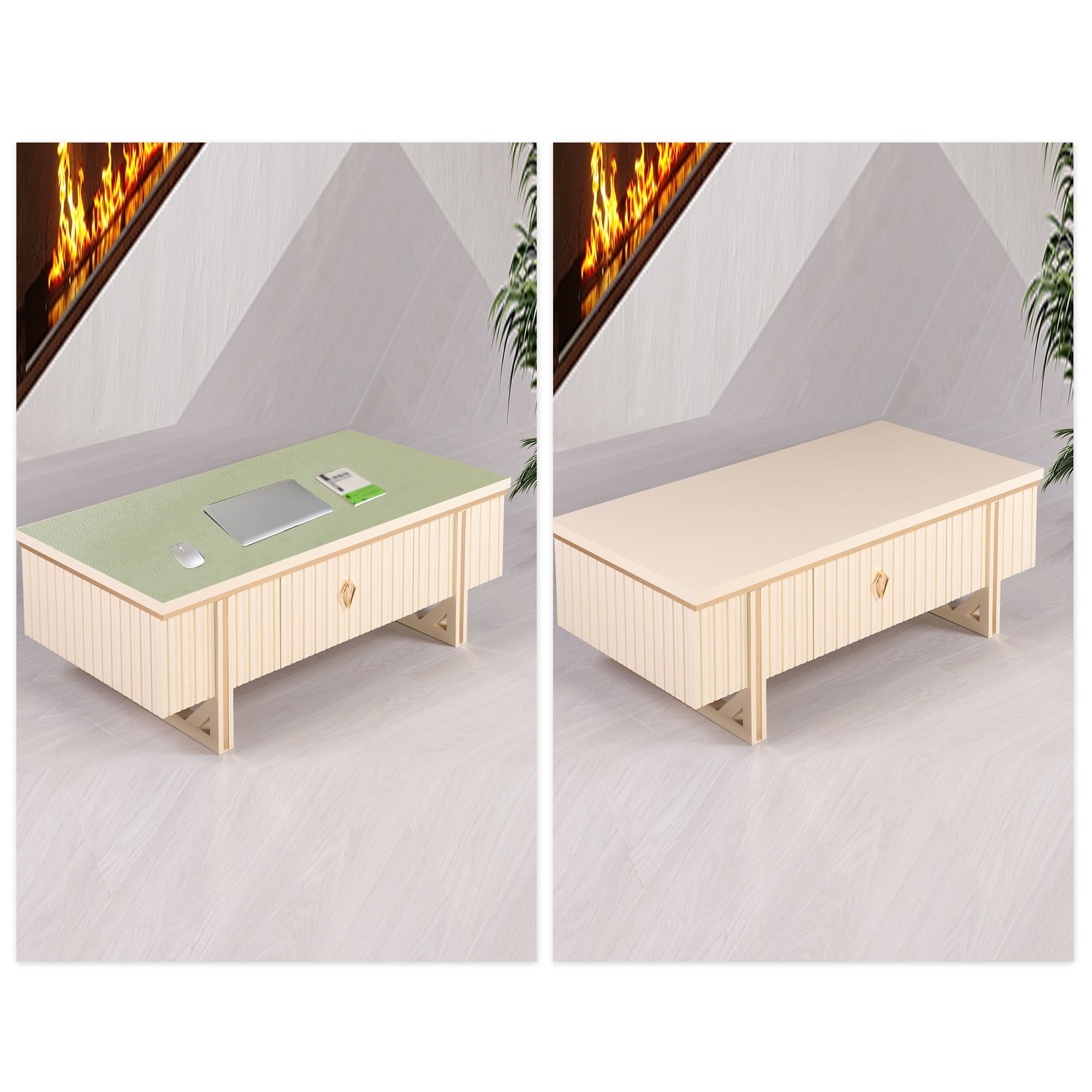 Unique Bargains Non-Slip Desk Pad Waterproof Mouse Pad Desk Mat for Office Work Home Decor Matcha Green 47.24"x23.62"