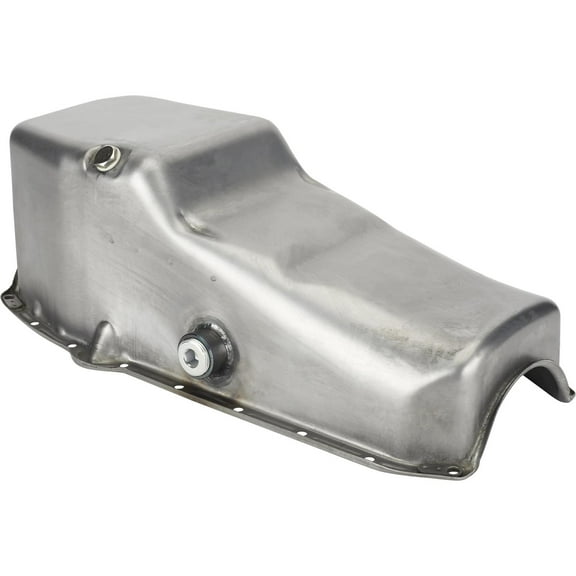 1957-79 Raw Steel Small Block Chevy Oil Pan w/ Inspection Plug
