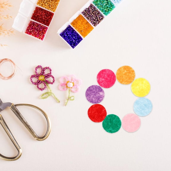 KALLORY 100Pcs Felt Circles in Assorted Colors Non-Woven Fabric for Crafts, Decorations, Sewing, and Art Projects