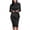 Black, variant on AOOCHASLIY Womens Dress Women's Summer Fashion Sexy Irregular Round Neck Long Sleeve Ruffles Hip Wrap Dress
