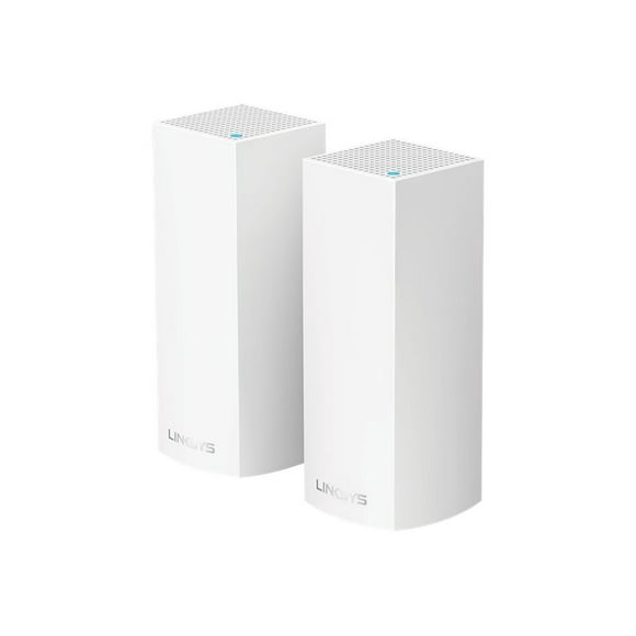 Linksys VELOP Whole Home Mesh Wi-Fi System WHW0302 - Wi-Fi system (2 routers) - up to 4,000 sq.ft - mesh - GigE - Wi-Fi 5 - Bluetooth - Tri-Band