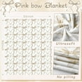 thumbnail image 2 of BlinkLLX Bow Throw Blanket Preppy Blanket Coquette Flannel Soft Cute Bow Stuff Lightweight Aesthetic Plush Preppy Room Decor for Sofa Couch Travel Bed, 50" x 60"(Beige), 2 of 12