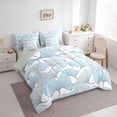 thumbnail image 3 of Homewish Blue Ginkgo Leaf Bedding Comforter Set 7pcs, Cartoon Leaf Botanical Queen Bedding Sets, Teen Girl Kid Boy Reversible Queen Sheet Sets, Breathable Home Decor, 3 of 7