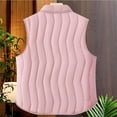 thumbnail image 4 of WRKEKC Womens Puffer Vest Solid Color Sleeveless Funnel Neck Zip Pockets Quilted Liner Warm Winter Vest Jacket Coat, 4 of 9