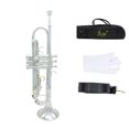 thumbnail image 1 of Trompette Bb B Flat en Laiton Exquise avec Gants Embouchure, 1 of 7