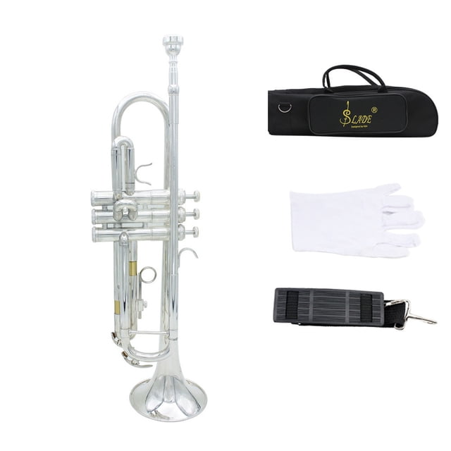 Trompette Bb B Flat en Laiton Exquise avec Gants Embouchure