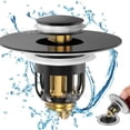 thumbnail image 5 of Small Pop Up Drain Core 2.4x1.9in Universal Sink Bounce Plug Stopper with Anti-Clogging Basket Strainer Stainless Steel for Washbasin, 5 of 6
