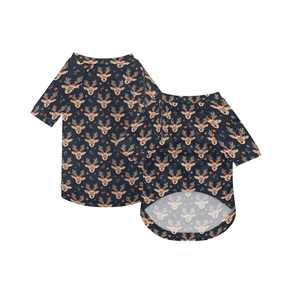 Dog Shirts for Small Dogs Featuring Reindeer Print Breathable Fabric, Festive Dog Clothes for Holiday Outings and Daily Wear, Christmas Gift Pet Clothes 2 Pack