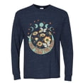 thumbnail image 2 of Wild Bobby I Only Told The Moon, Moon Phases Daisies and Butterflies Vintage Men Long Sleeve Shirt, Vintage Heather Navy, Small, 2 of 6