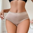 thumbnail image 5 of Swuxness Women's Mid Waist Plus Size Briefs, Women Panties, Women's Ice Silk Thin Breathable Mid Comfortable Soft Briefs Panties for Ladies Beige, L, 5 of 5