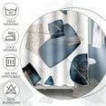 thumbnail image 4 of Blue Grunge Texture Shower Curtain Abstract Grain Fashion Creative Design Boho Striped Shower Curtains for Hotel Spa Home Bathtubs Bath Waterproof Fabric with Hooks 72x84 Inches, 4 of 6