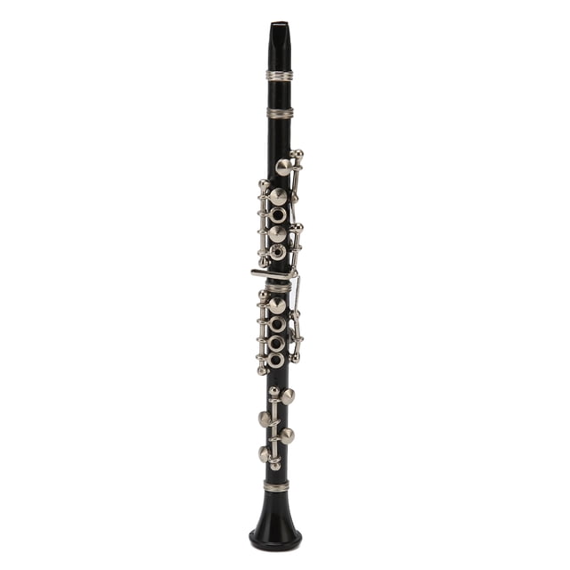 Miniature Clarinet Model, Ornament Stainless Steel Mini Clarinet Model Toy For Birthday