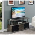 thumbnail image 1 of Designs2Go Meuble Télé avec Trois Armoires de Rangement et Tablette en Bois Gris Moyen, 1 of 6