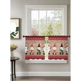 thumbnail image 2 of Christmas Sheer Curtains 45 Inch Long 2 Panels, Red Santa Claus Xmas Gnome Snowflakes Wood Grain Light Filtering Rod Pocket Semi Sheer Curtains, Sheer Voile Drapes for Living Room Bedroom, 52"x45", 2 of 5