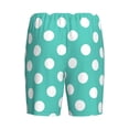 thumbnail image 2 of Lsque Teal Turquoise And White Polka Dot Mens Sleep Pajama Shorts,Short Pajama Pants, Cotton Ultra-Soft Knit-XX-Large, 2 of 9