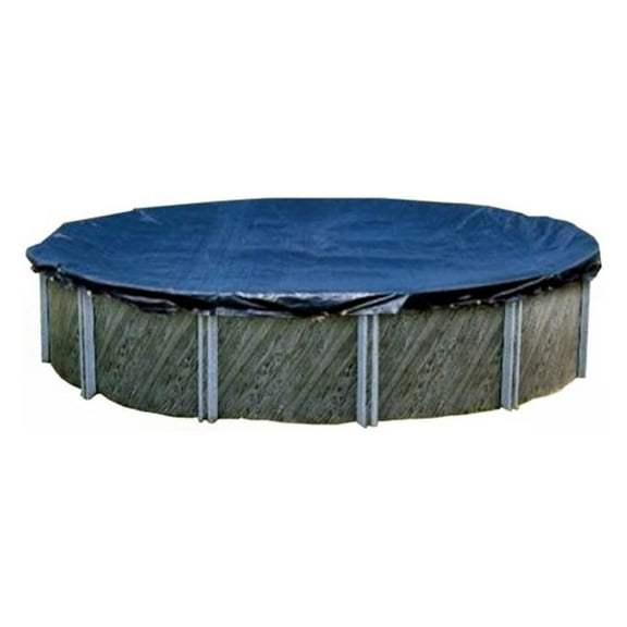 18 Foot Round Heavy Duty Laminated Polyethylene Winter Protection Pool Cover for Above Ground Outdoor Swimming Pools, Blue
