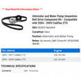 thumbnail image 2 of Alternator and Water Pump Serpentine Belt Drive Component Kit - Compatible with 2004 - 2009 Cadillac CTS 2005 2006 2007 2008, 2 of 2
