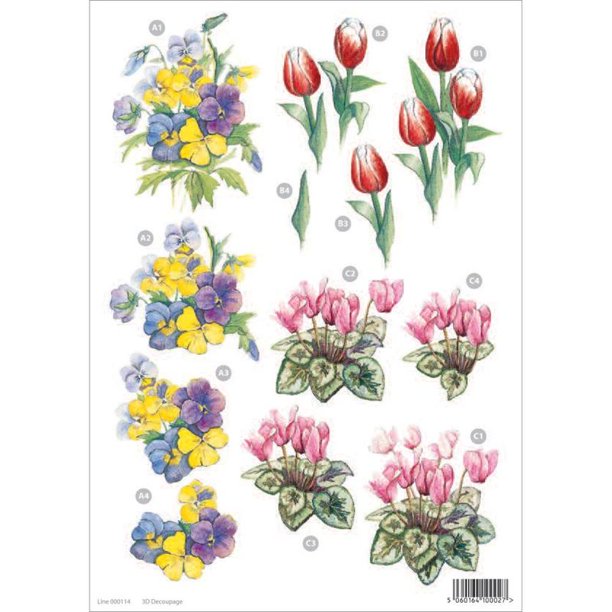 Download Tulip & Cyclamen Die - Cut Decoupage Sheet - Walmart.com ...
