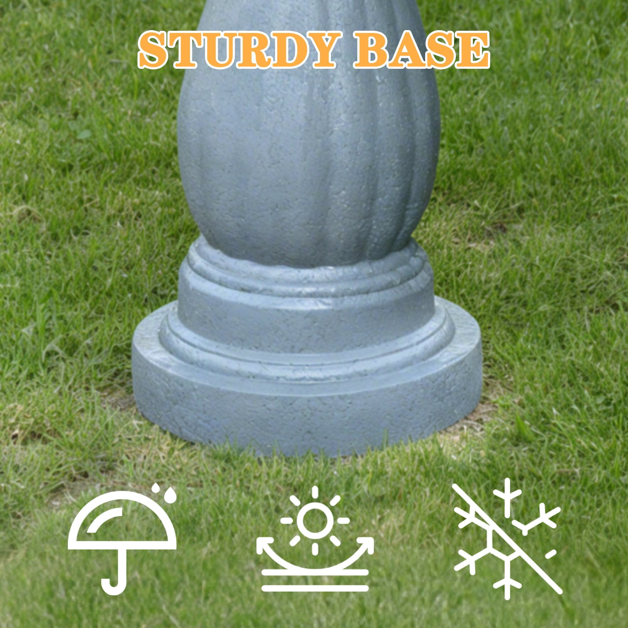 Alukang 48.03" Italian Outdoor Water Fountain, 3-Tier Garden Fountains and Waterfall with Pump & Pineapple Finial, Freestanding Resin Waterfall Fountain Feature for Patio,Backyard,Home Decor, Gray