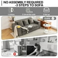 thumbnail image 6 of Vicluke Memory Foam 3 Seater Sofa Couch, Convertible Sleeper Sofa Bed w/Corduroy Fabric, Side Pockets, Foldable Upholstered Compressed Sofa Bed for Living Room, Apartment No Assembly Required (Grey), 6 of 9