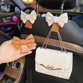 thumbnail image 6 of 2 PCS Car Seat Headrest Hooks, Cute Bow Shaped Vehicle Backseat Storage Hooks, Leather Bow Shaped Car Purse Hook Hanger for Purses/Coats/Umbrellas,etc, 6 of 7