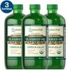 3 Pack - Puritan's Pride Organic Flaxseed Oil, Cold-Pressed, 16 Fluid Ounce, Pack of 1