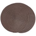 thumbnail image 1 of Juego de 6 manteles individuales redondos trenzados para mesa de comedor, lavables y antideslizantes, de 38 cm (marrón)., 1 of 7