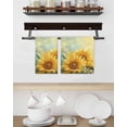 thumbnail image 3 of Sunflower Hand Towels Set, Waffle Weave Kitchen Towels 2 Pieces, Yellow Spring Floral Botanical Microfiber Hair Face Bath Tea Towel Absorbent Quick Drying Cleaning Dish Cloths 15.7"x23.6", 3 of 7