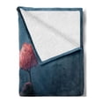 thumbnail image 2 of Dark Forest Soft Flannel Fleece Throw Blanket, Single Tree in the Middle of a Deserted Area at Night Spooky Theme, Cozy Plush for Indoor and Outdoor Use, 50" x 70", Dark Blue Dried Rose, by Ambesonne, 2 of 5