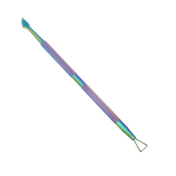 Qarigey Herramientas de manicura de acero inoxidable, empujadores multifunción para cutículas de doble cabeza, cuchara para pedicura de piel Juegos de manicura Tipo 1