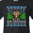 thumbnail image 4 of Inktastic Happy Chrismukkah Sweater Style with Menorah and Trees Youth T-Shirt, 4 of 5
