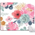 thumbnail image 1 of PremiumTextured Pink Green Flower Mouse Pad 9.5x7.9 Inch NonSlip Rubber Base Mouse Mat for Laptop, Computer & PC, Enhance Your Desk with Elegant Floral Design, 1 of 6