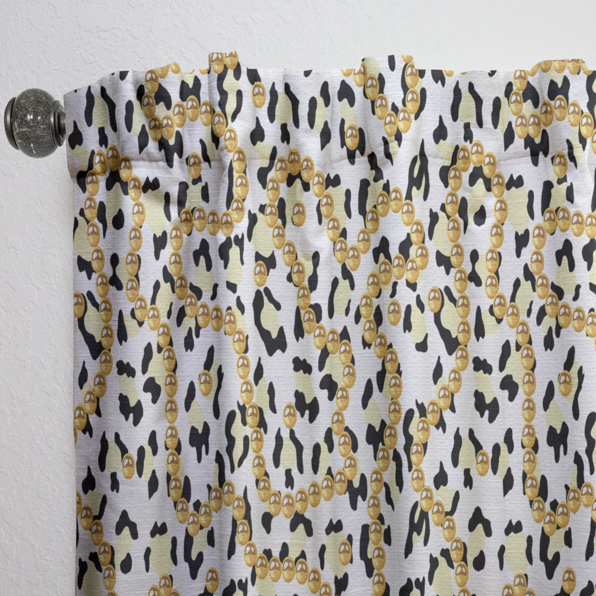 Designart 'Leopard Fur Safari Pattern VI' Mid-Century Modern Curtain Panel
