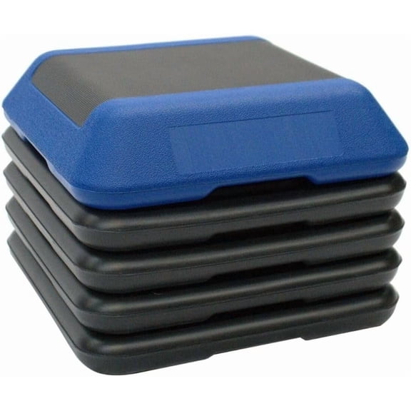 Gronk Fitness Adjustable Exercise Step Platform 16"x16" with Stackable Risers | 4"-12" Aerobic Step Platform for Cardio, Strength Training & Physical Therapy