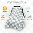 thumbnail image 5 of Infant car seat cover, ultra-soft and warm winter infant car seat cover, infant car seat cover with peephole, nursing cover car seat sunshade, green checkered pattern., 5 of 7