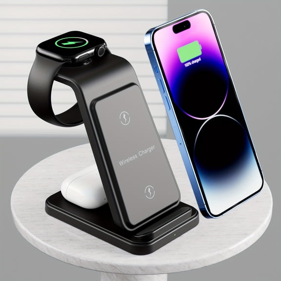 Wireless charging dock for iPhone 17 Pro Max/17 Pro/17/16/15/14/13/12/11/Pro/Max/Mini/XR/XS/X/8, 3-in-1 wireless charger for iPhone 17 Air, wireless charger for iWatch 11/10/9/8/7/6/5/4/3/2/SE/Ultra,