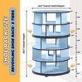 thumbnail image 5 of Kings Brand Furniture - 5-Tier Rotating Shoe Rack, 360° Revolving Lazy Susan Spinning Shoe Rack Tower Storage Organizer for Closet Entryway Bedroom Hallway, Blue, 5 of 6