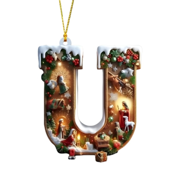 Decoraciones Del Árbol de Navidad 26 Letras Decoración Del Árbol de Navidad Colgante Ornamentos Del Árbol de Navidad Ornamentos de Navidad Personalizados Decoración de Navidad Decoración Colgante Del