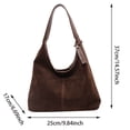 thumbnail image 2 of Suede Shoulder Tote Bag for Women Elegant Slouchy Purse with Roomy Interior Ideal Work and Daily Use, 2 of 6
