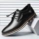 thumbnail image 2 of Zapatos de cuero para hombre de talla grande, zapatos de punta redonda para hombre, zapatos casuales y cómodos para hombre, 2 of 6