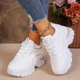 thumbnail image 2 of Willtoo Women’s Wedge Platform Sneakers, Lace Up Faux Leather Orthopedic Casual Shoes with Arch Support, Chunky Non Slip Fashion Walking Shoes, 2 of 6