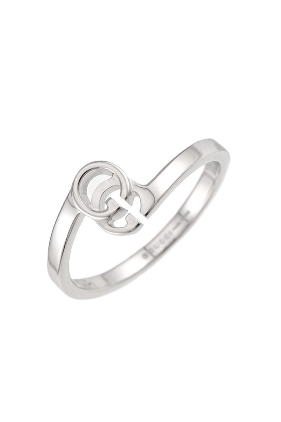 Pre-Owned Gucci GG Running #10 Ring, 18K WG (White Gold 750)