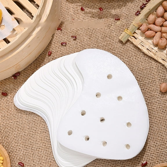 Milisten Dumpling Steamer Liners Paper Nonstick 500Pcs 13.5X4In