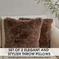 thumbnail image 3 of Cheer Collection Shaggy Long Hair Throw Pillows - Super Soft and Plush Faux Fur Accent Pillows - 20 x 20 inches - Set of 2, 3 of 5